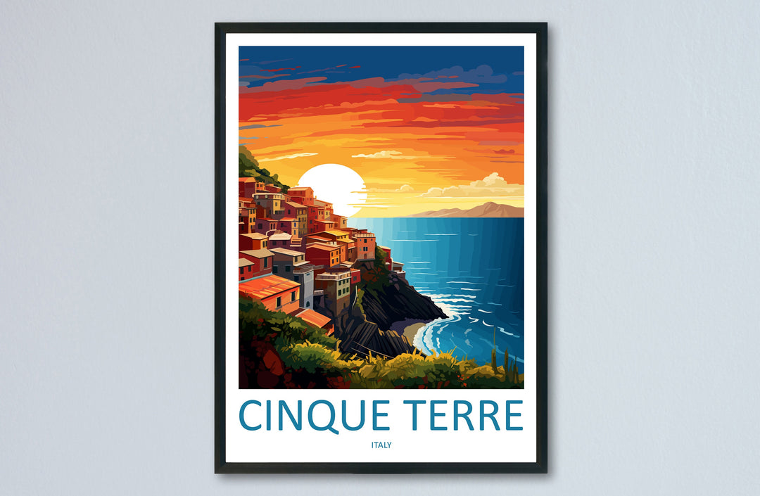 Cinque Terre Travel Print Wall Art Cinque Terre Italy Wall Hanging Home Decoration Cinque Terre Gift Art Lovers Wall Art Print Patmos Italy