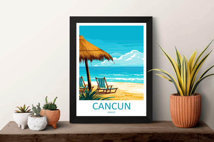 Cancun Travel Print Wall Art Cancun Wall Hanging Home Decoration Cancun Gift Art Lovers Wall Art Print Art Cancun Wall Hanging Poster Decor