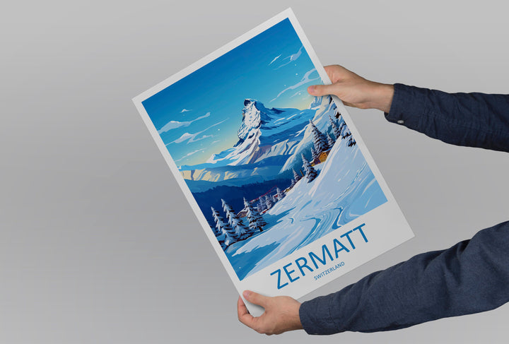 Zermatt Travel Print Wall Art Zermatt Wall Hanging Home Décor Zermatt Gift Art Lovers Ski Art Lover Gift Zermatt Print Skiing Zermatt Art