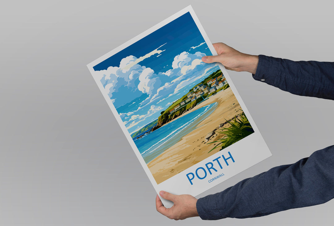Porth Travel Print Wall Art Porth Wall Hanging Home Décor Porth Gift Art Lovers Cornwall Art Porth Gift