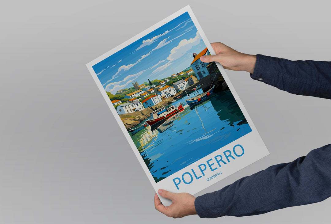 Polperro Travel Print Wall Art Polperro Wall Hanging Home Décor Polperro Gift Art Lovers Cornwall Art Polperro Gift