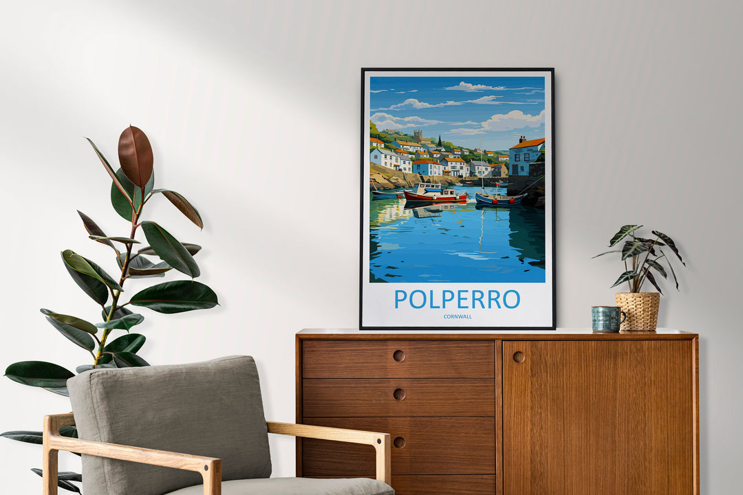 Polperro Travel Print Wall Art Polperro Wall Hanging Home Décor Polperro Gift Art Lovers Cornwall Art Polperro Gift