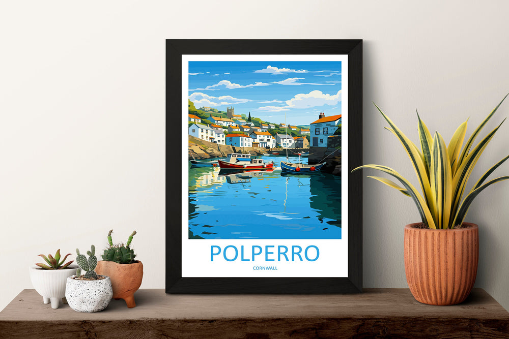 Polperro Travel Print Wall Art Polperro Wall Hanging Home Décor Polperro Gift Art Lovers Cornwall Art Polperro Gift