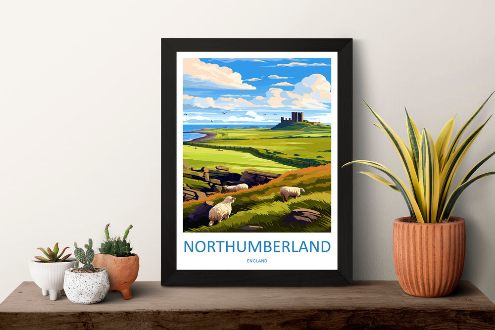 Northumberland Travel Print Wall Art Northumberland Wall Hanging Home Decor National Park Gift Northumberland Lovers National Park Wall Art