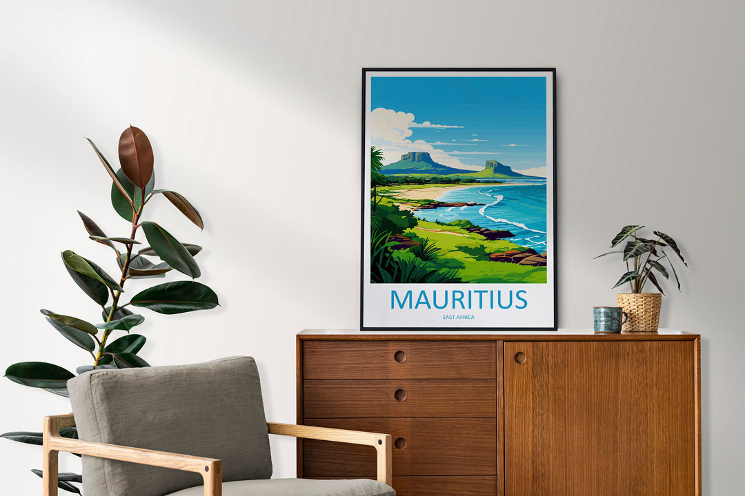 Mauritius Travel Print Wall Art Mauritius Wall Hanging Home Décor Mauritius Gift Art Lovers East Africa Art Lover Gift Mauritius Gift