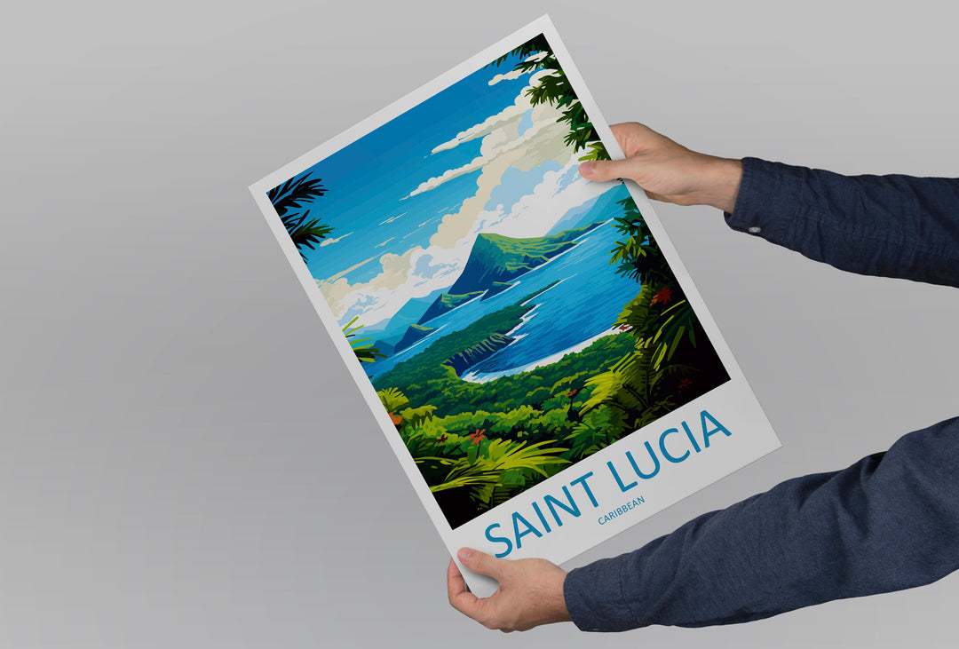Saint Lucia Travel Print Wall Art Saint Lucia Wall Hanging Home Décor Saint Lucia Gift Art Lovers Wall Art Caribbean Travel Print Poster