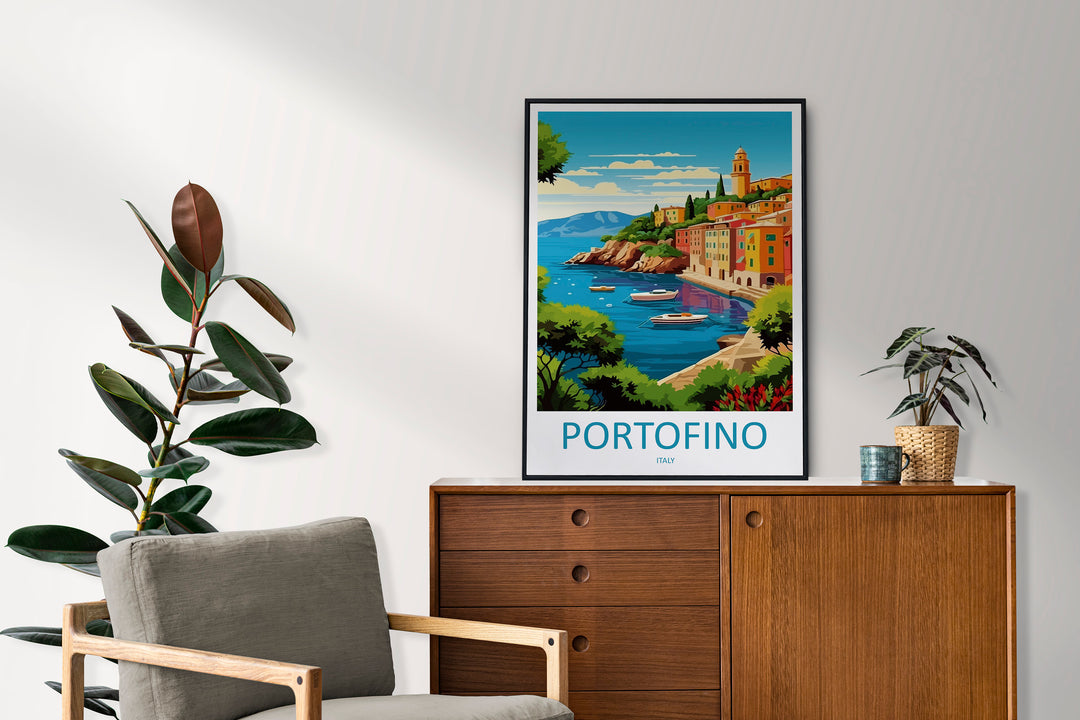 Portofino Travel Print Wall Art Portofino Wall Hanging Home Décor Portofino Gift Art Lovers Italy Art Lover Gift Portofino Print Portofino