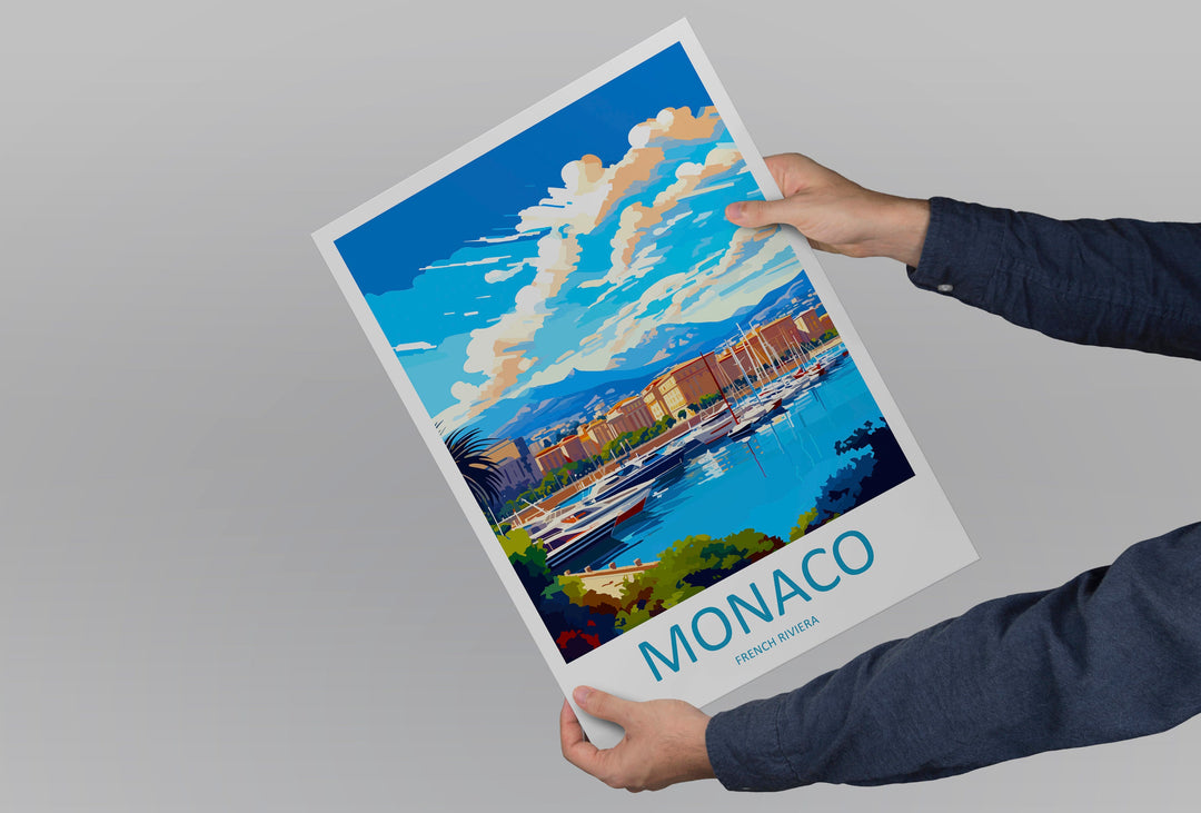 Monaco Travel Print Wall Art Monaco Wall Hanging Home Décor Monaco Gift Art Lovers Monaco Art Lover Gift Monaco Travel Art Wall Gift