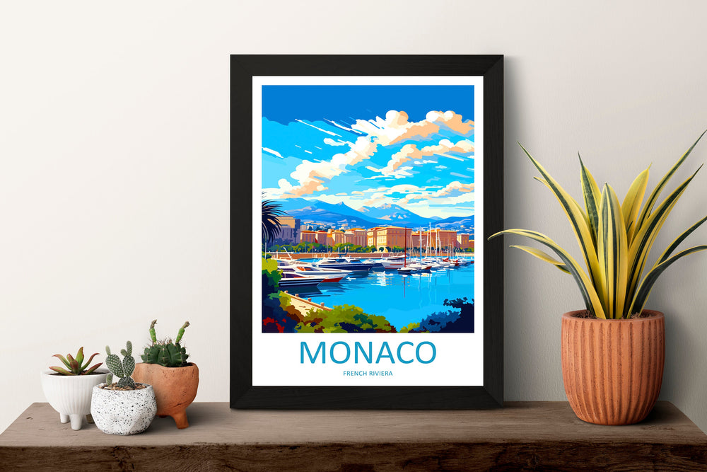 Monaco Travel Print Wall Art Monaco Wall Hanging Home Décor Monaco Gift Art Lovers Monaco Art Lover Gift Monaco Travel Art Wall Gift