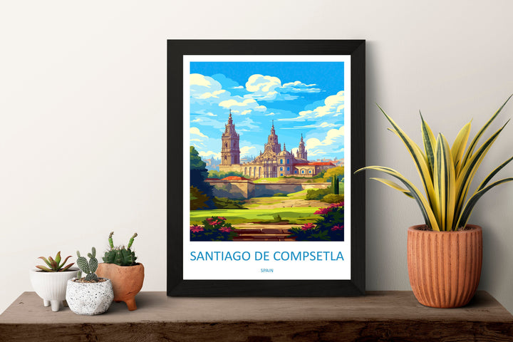 Santiago de Compostela Travel Print Wall Art Santiago de Compostela Wall Hanging Home Décor Santiago de Compostela Gift Art Lovers Spain Art