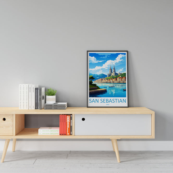 San Sebastian Travel Print Wall Art San Sebastian Wall Hanging Home Décor San Sebastian Gift Art Lovers Spain Art Lover Gift San Sebastian