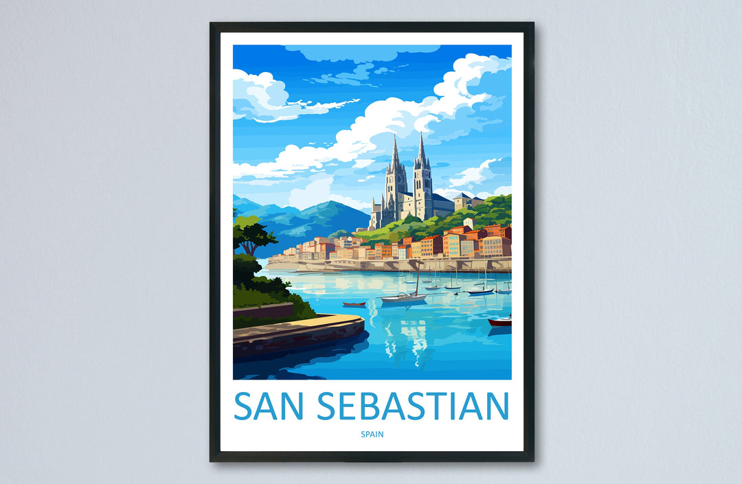 San Sebastian Travel Print Wall Art San Sebastian Wall Hanging Home Décor San Sebastian Gift Art Lovers Spain Art Lover Gift San Sebastian