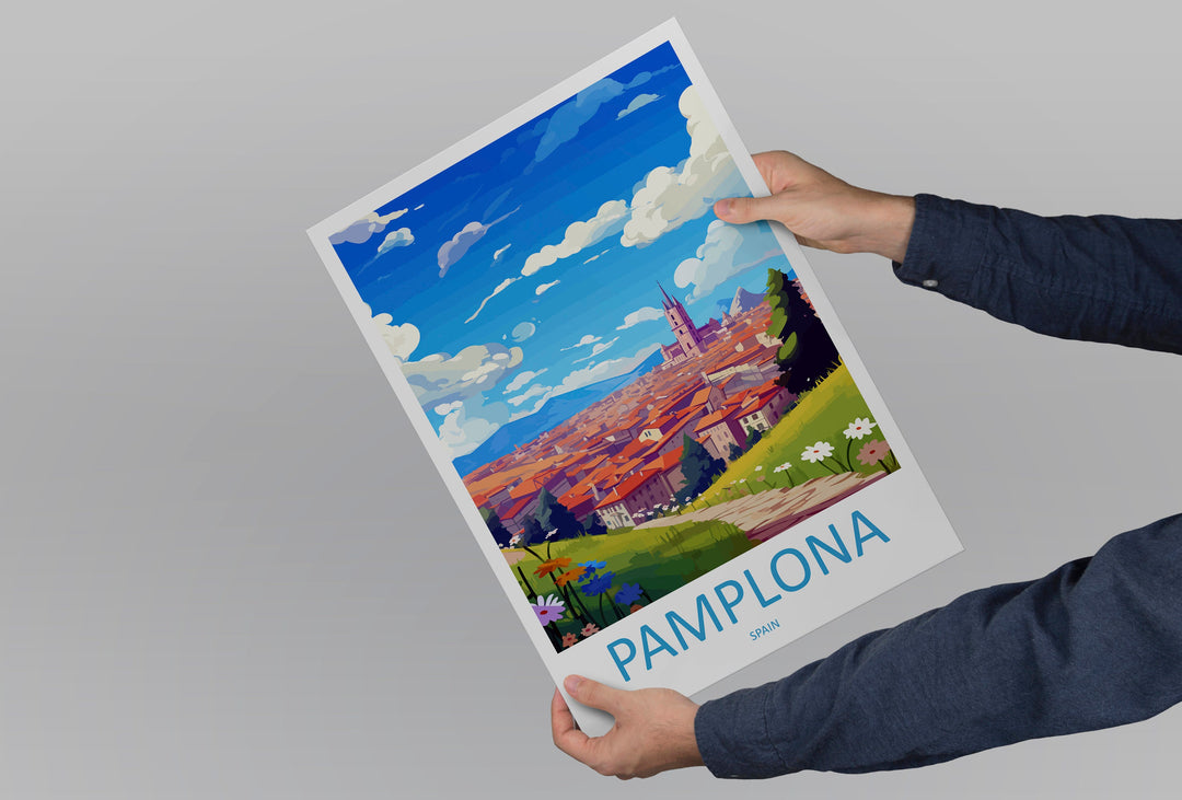 Pamplona Travel Print Wall Art Pamplona Wall Hanging Home Décor Pamplona Gift Art Lovers Spain Art Lover Gift Pamplona Print Spain Wall Art