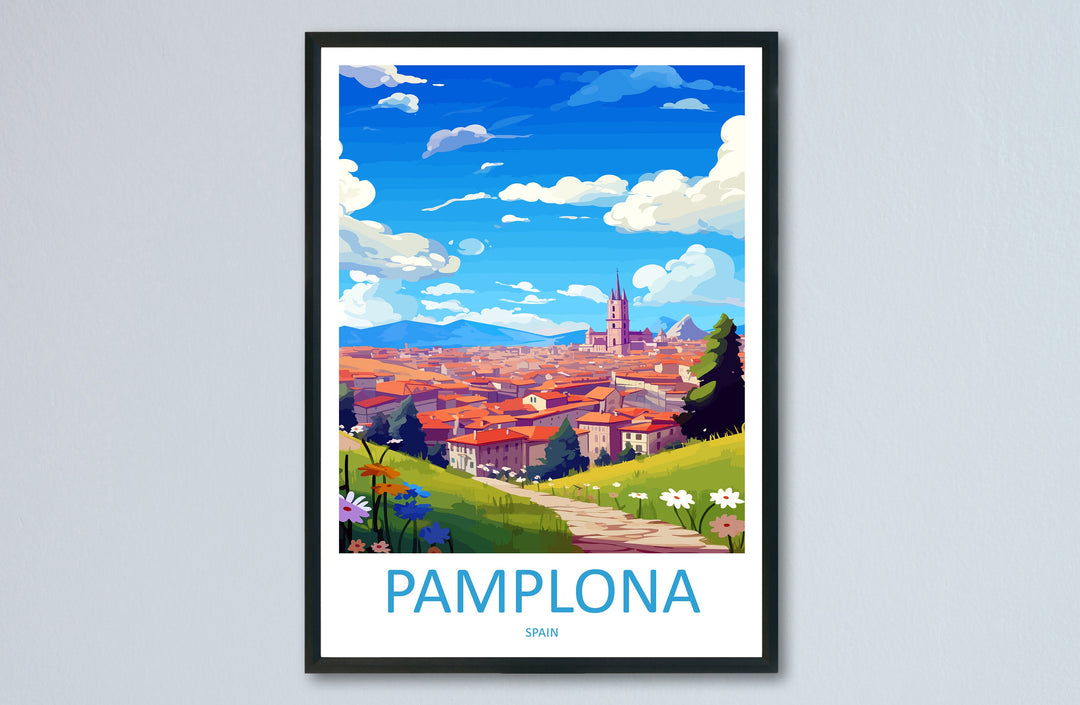 Pamplona Travel Print Wall Art Pamplona Wall Hanging Home Décor Pamplona Gift Art Lovers Spain Art Lover Gift Pamplona Print Spain Wall Art