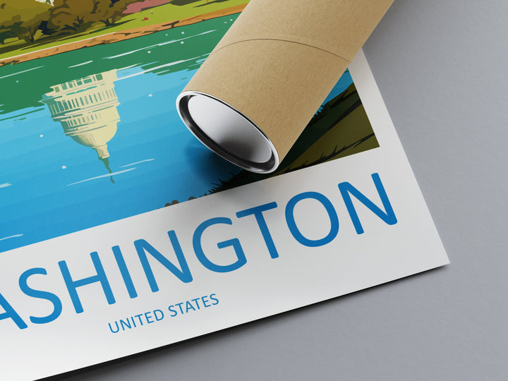 Washington DC Travel Print Wall Art Washington DC Wall Hanging Home Décor Washington DC Gift Art Lovers United States Art Lover Gift