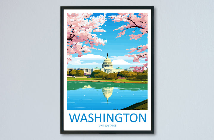 Washington DC Travel Print Wall Art Washington DC Wall Hanging Home Décor Washington DC Gift Art Lovers United States Art Lover Gift