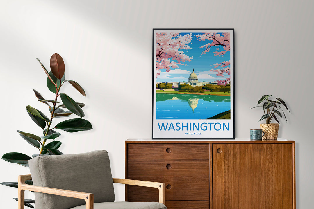 Washington DC Travel Print Wall Art Washington DC Wall Hanging Home Décor Washington DC Gift Art Lovers United States Art Lover Gift