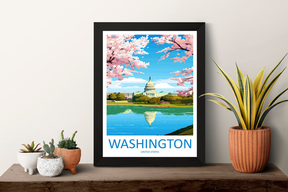 Washington DC Travel Print Wall Art Washington DC Wall Hanging Home Décor Washington DC Gift Art Lovers United States Art Lover Gift