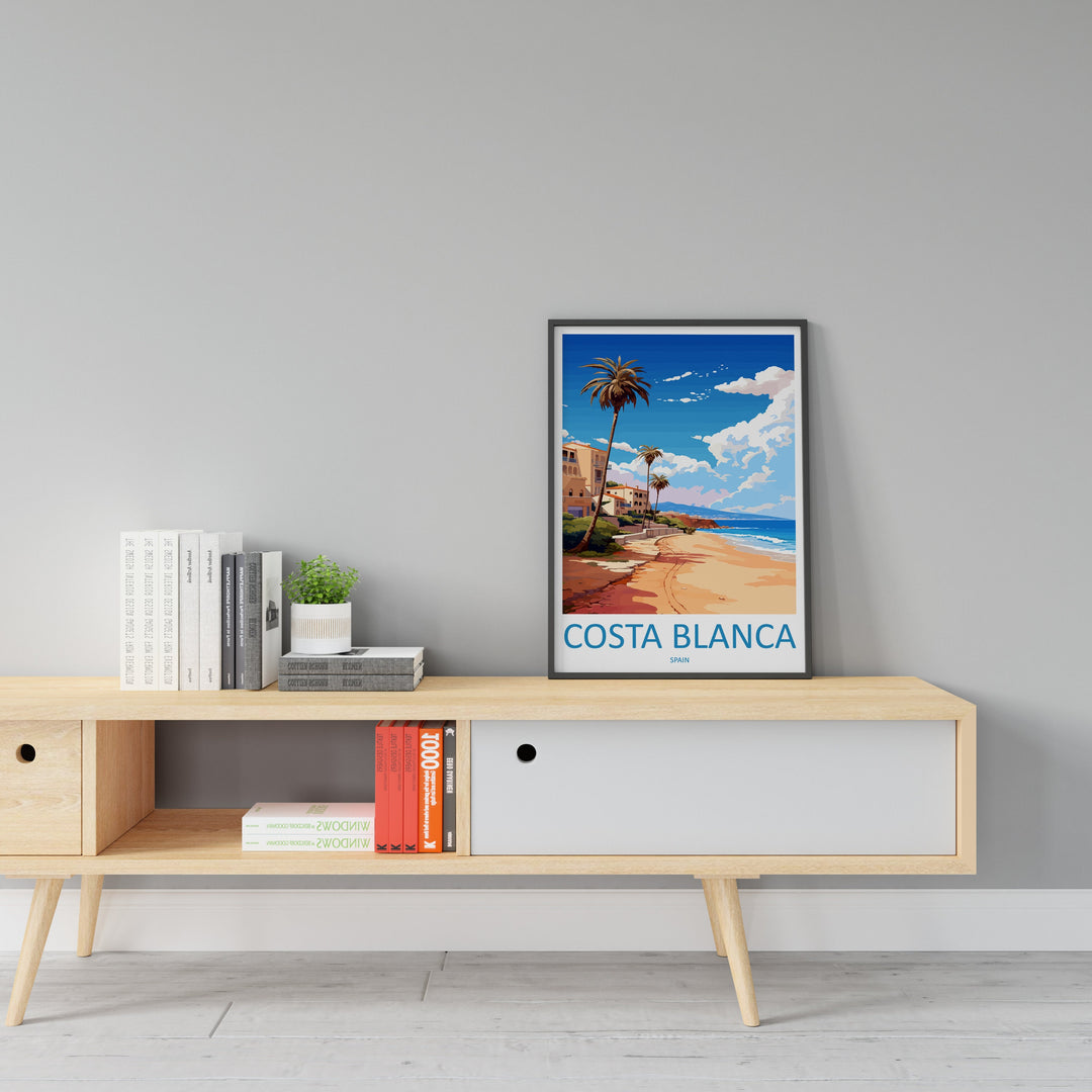 Costa Blanca Travel Print Wall Art Costa Blanca Wall Hanging Home Décor Costa Blanca Gift Art Lovers Spain Art Lover Gift Costa Blanca Print