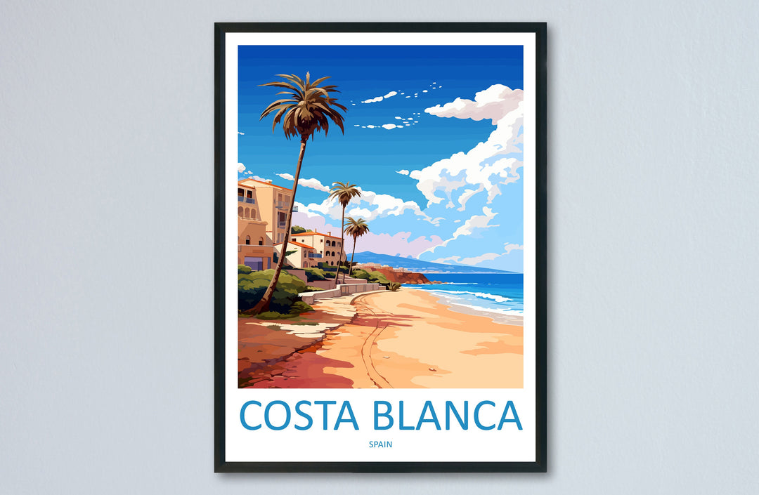 Costa Blanca Travel Print Wall Art Costa Blanca Wall Hanging Home Décor Costa Blanca Gift Art Lovers Spain Art Lover Gift Costa Blanca Print