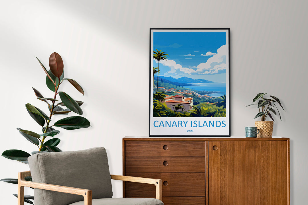 Canary Islands Travel Print Wall Art Canary Islands Wall Hanging Home Décor Canary Islands Gift Art Lovers Spain Art Lover Gift