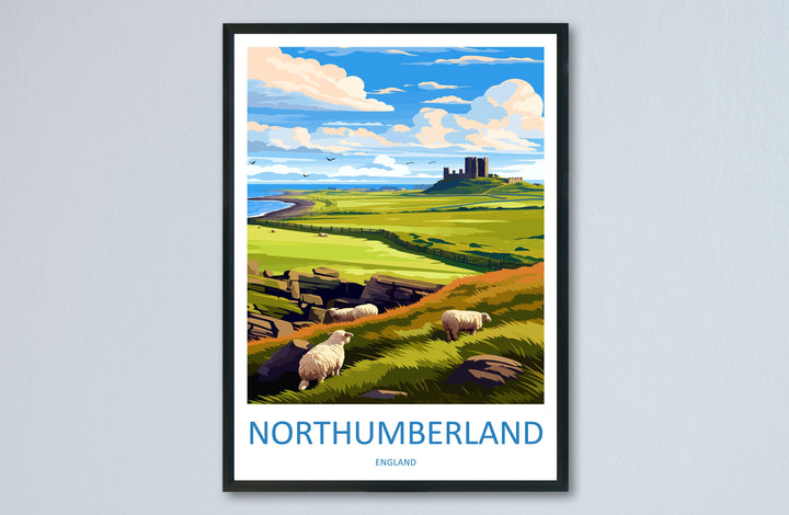 Northumberland Travel Print Wall Art Northumberland Wall Hanging Home Decor National Park Gift Northumberland Lovers National Park Wall Art