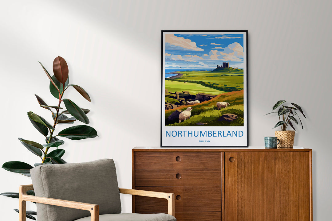 Northumberland Travel Print Wall Art Northumberland Wall Hanging Home Decor National Park Gift Northumberland Lovers National Park Wall Art