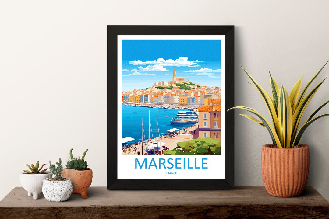 Marseille Print Marseille Home Decor Cityscape Art Print Marseille Wall Art for Travel Enthusiast Gift Wall Hanging Marseille France Poster