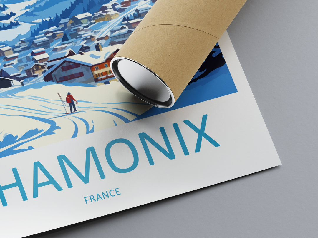 Chamonix Travel Print Wall Art Chamonix Wall Hanging Home Décor Chamonix Gift Art Lovers Ski Art Lover Gift Chamonix Print Skiing Artwork