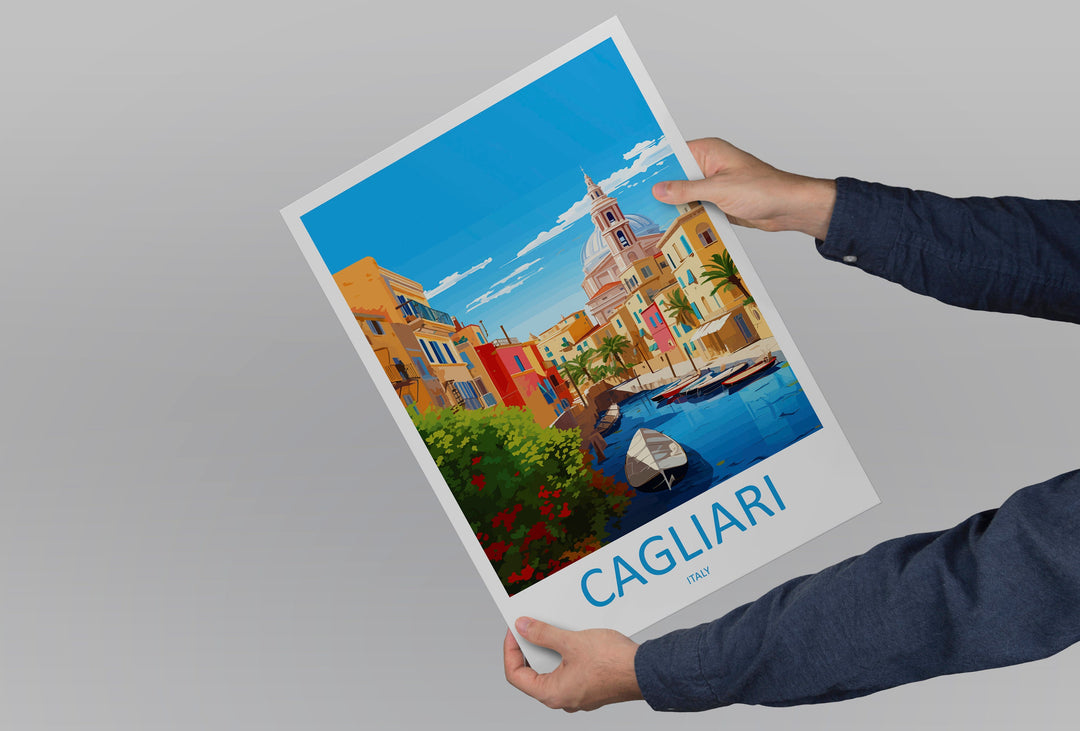 Cagliari Travel Print Wall Art Cagliari Wall Hanging Home Décor Cagliari Gift Art Lovers Italy Art Lover Gift Cagliari Print Cagliari