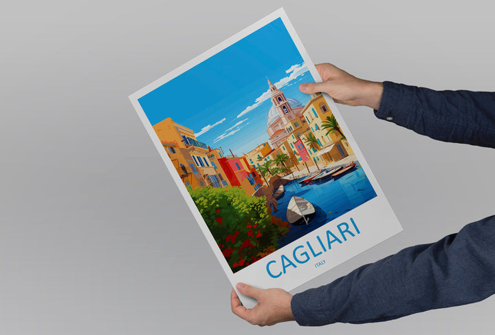 Cagliari Travel Print Wall Art Cagliari Wall Hanging Home Décor Cagliari Gift Art Lovers Italy Art Lover Gift Cagliari Print Cagliari