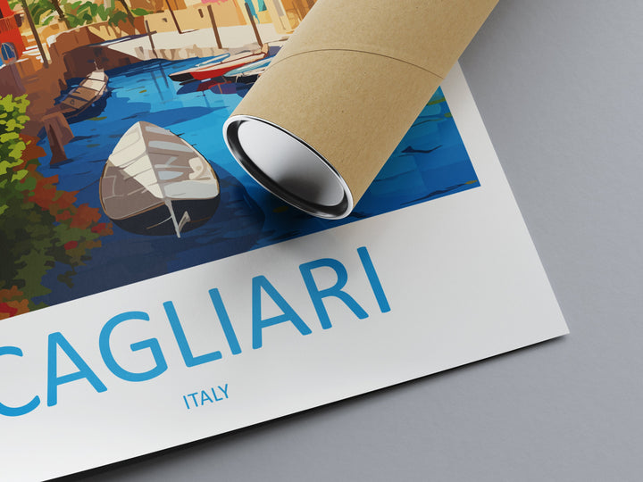 Cagliari Travel Print Wall Art Cagliari Wall Hanging Home Décor Cagliari Gift Art Lovers Italy Art Lover Gift Cagliari Print Cagliari