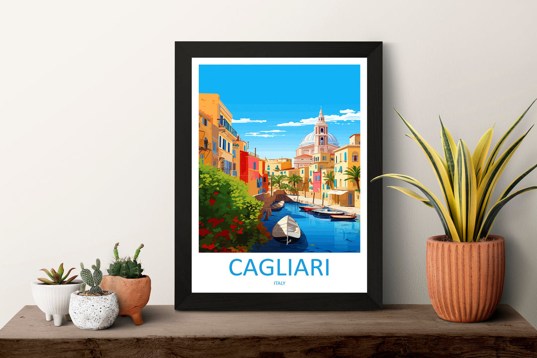 Cagliari Travel Print Wall Art Cagliari Wall Hanging Home Décor Cagliari Gift Art Lovers Italy Art Lover Gift Cagliari Print Cagliari