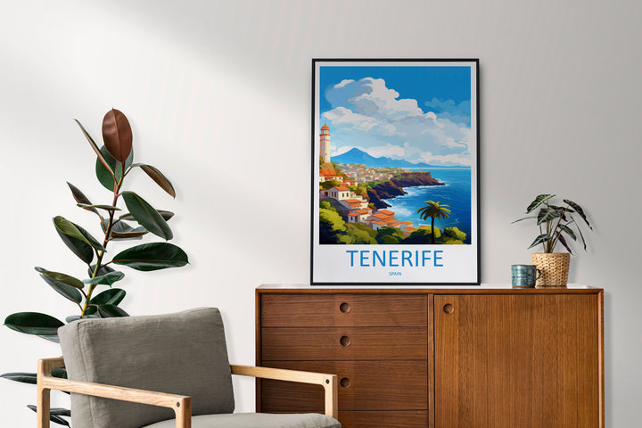 Tenerife Travel Print Wall Art Tenerife Wall Hanging Home Décor Tenerife Gift Art Lovers Spain Art Lover Gift Tenerife Print Spain Wall Art