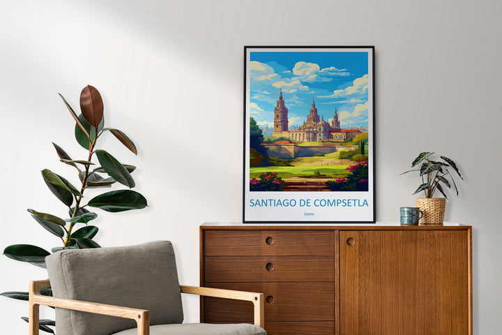 Santiago de Compostela Travel Print Wall Art Santiago de Compostela Wall Hanging Home Décor Santiago de Compostela Gift Art Lovers Spain Art