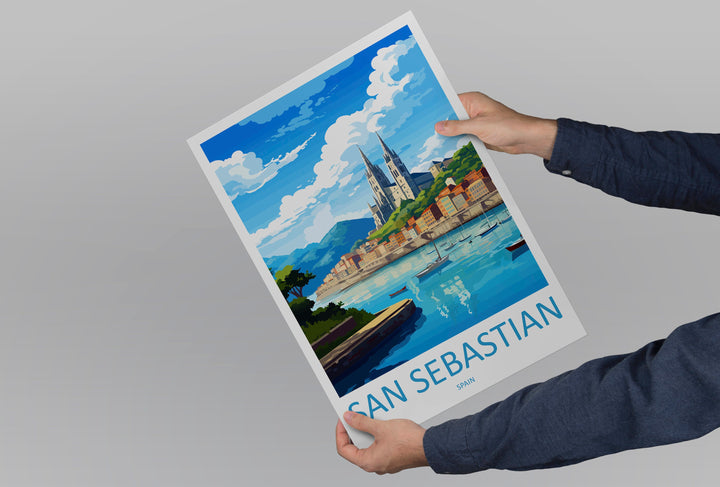 San Sebastian Travel Print Wall Art San Sebastian Wall Hanging Home Décor San Sebastian Gift Art Lovers Spain Art Lover Gift San Sebastian