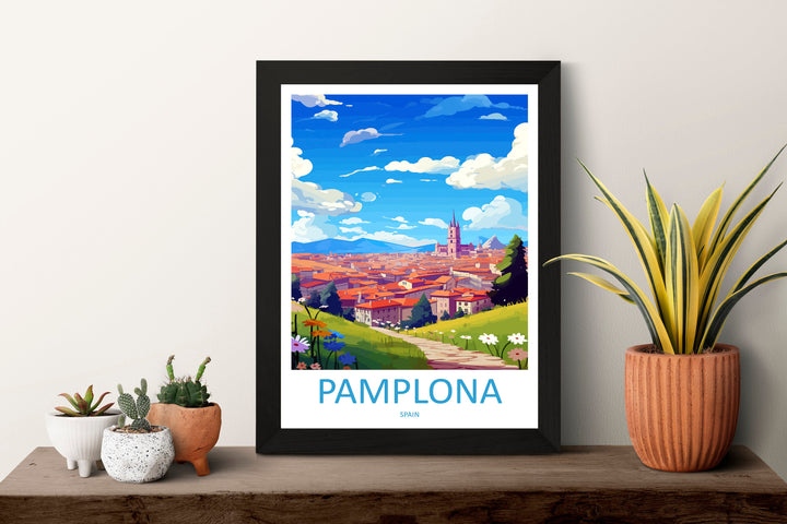 Pamplona Travel Print Wall Art Pamplona Wall Hanging Home Décor Pamplona Gift Art Lovers Spain Art Lover Gift Pamplona Print Spain Wall Art