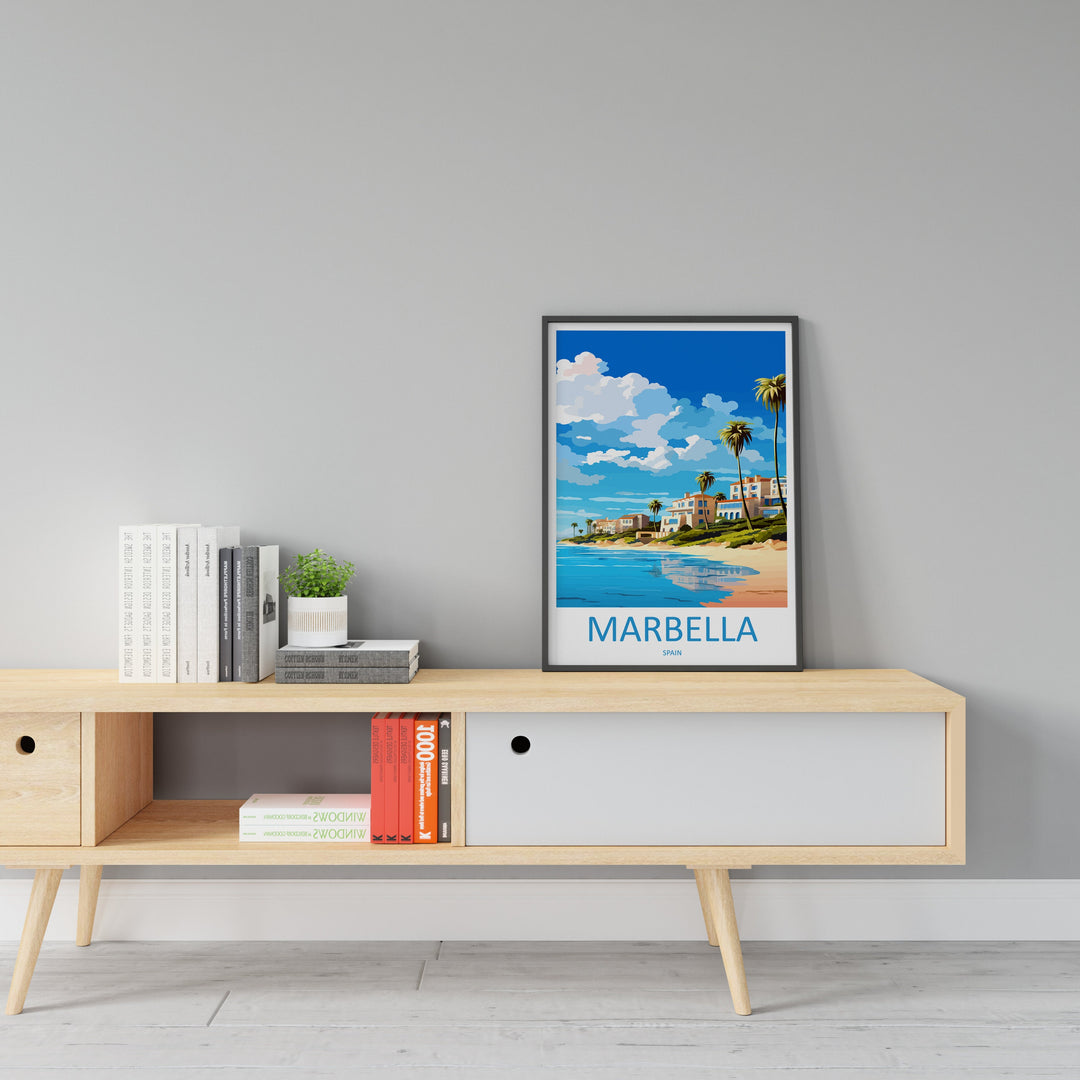 Marbella Travel Print Wall Art Marbella Wall Hanging Home Décor Marbella Gift Art Lovers Spain Art Lover Gift Marbella Wall Décor Spain Deco