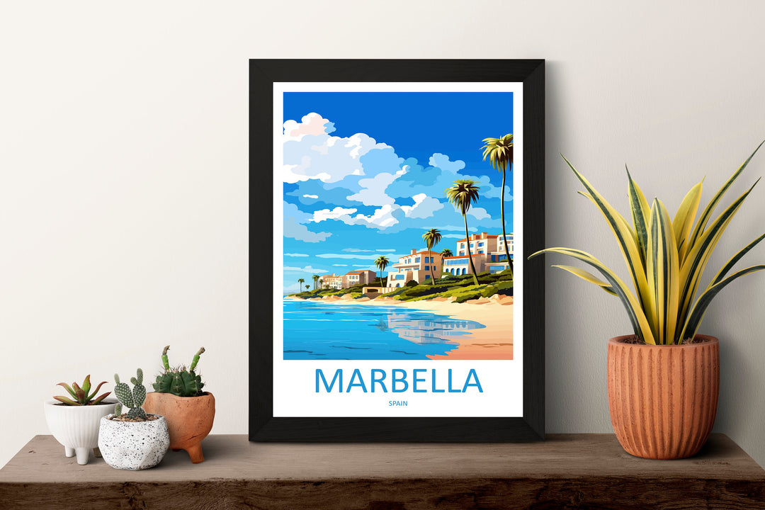 Marbella Travel Print Wall Art Marbella Wall Hanging Home Décor Marbella Gift Art Lovers Spain Art Lover Gift Marbella Wall Décor Spain Deco