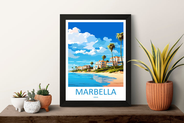 Marbella Travel Print Wall Art Marbella Wall Hanging Home Décor Marbella Gift Art Lovers Spain Art Lover Gift Marbella Wall Décor Spain Deco