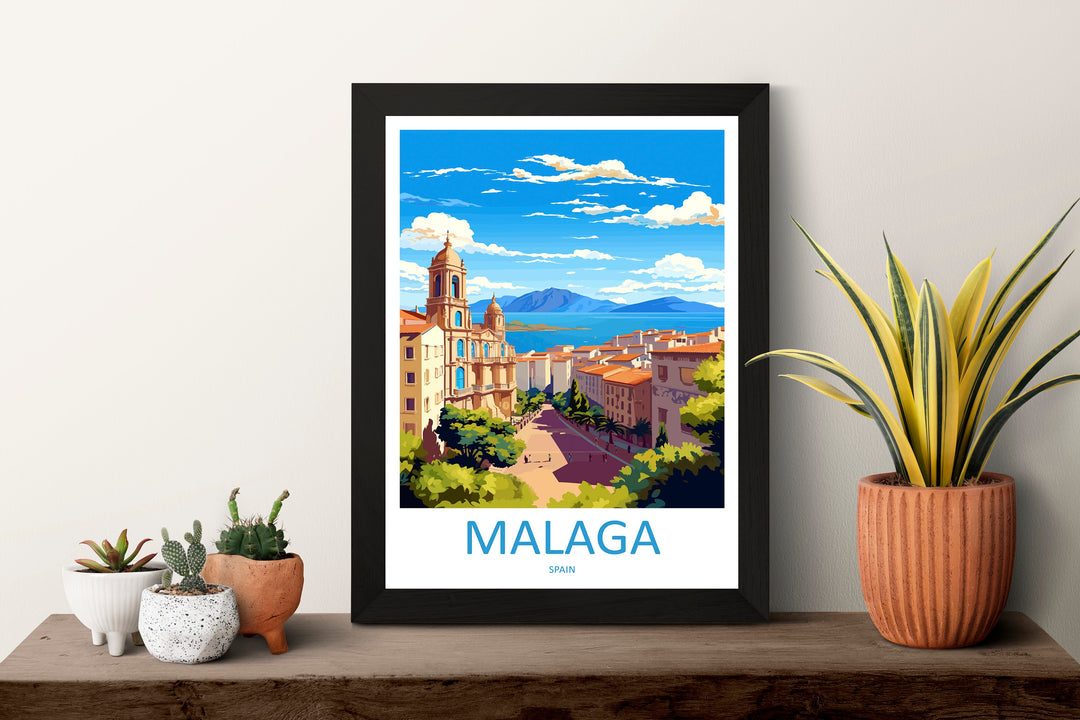 Malaga Travel Print Wall Art Malaga Wall Hanging Home Décor Malaga Gift Art Lovers Spain Art Lover Gift Malaga Wall Décor Malaga Spain Decor