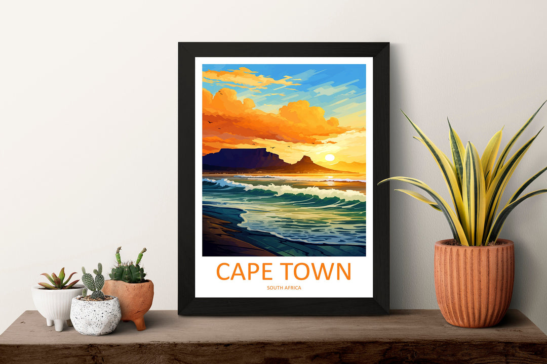 Cape Town Travel Print Wall Art Cape Town Wall Hanging Home Décor Cape Town Gift Art Lovers South Africa Art Print Cape Town Wall Décor Art