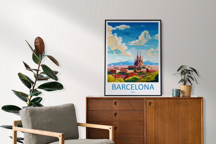 Barcelona Travel Print Wall Art Barcelona Wall Hanging Home Décor Barcelona Gift Art Lovers Spain Art Lover Gift Barcelona Print Spain Art