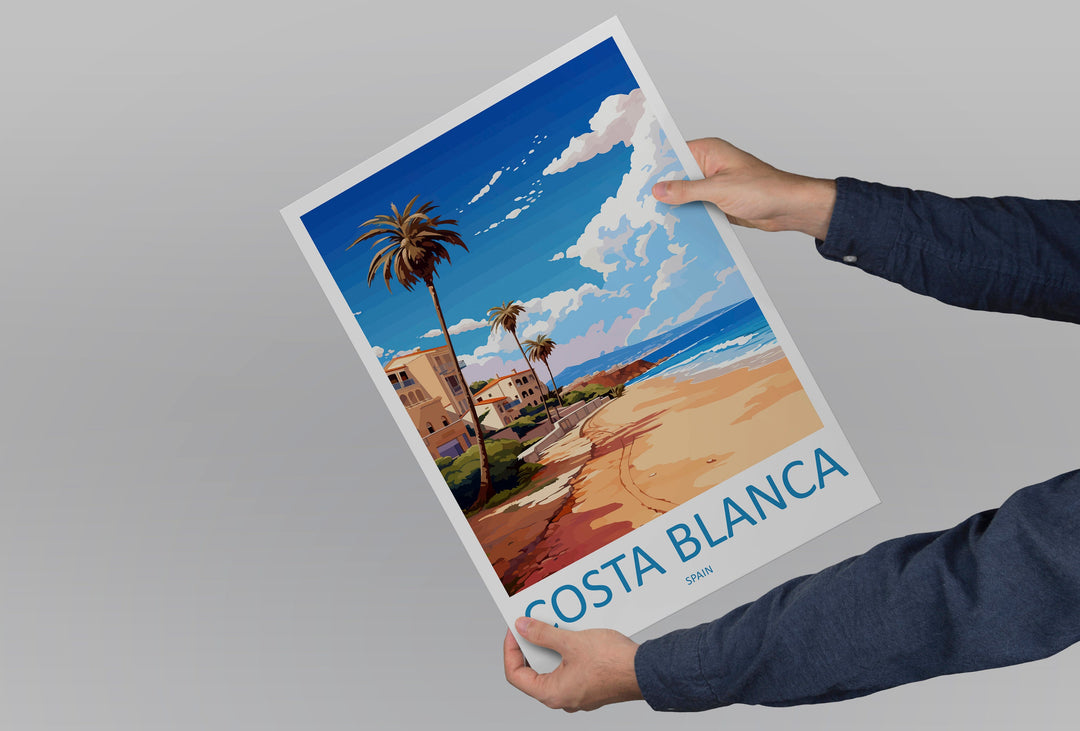 Costa Blanca Travel Print Wall Art Costa Blanca Wall Hanging Home Décor Costa Blanca Gift Art Lovers Spain Art Lover Gift Costa Blanca Print