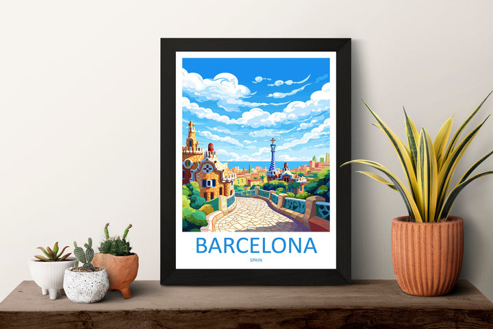 Barcelona Travel Print Wall Art Barcelona Wall Hanging Home Décor Barcelona Gift Art Lovers Spain Art Lover Gift Barcelona Print Spain Art