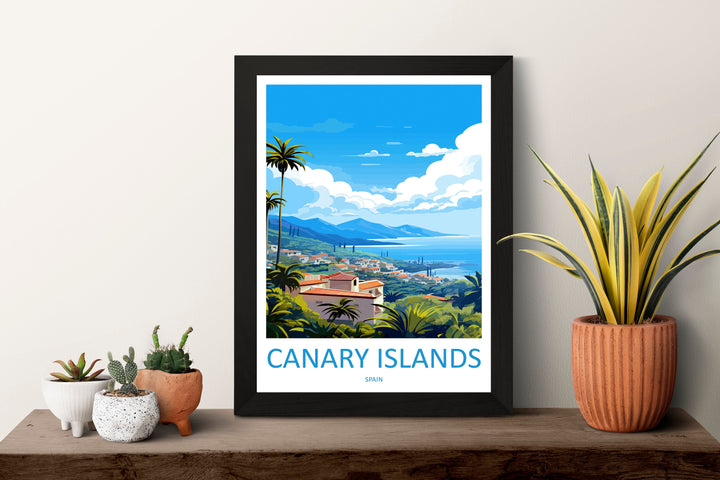Canary Islands Travel Print Wall Art Canary Islands Wall Hanging Home Décor Canary Islands Gift Art Lovers Spain Art Lover Gift