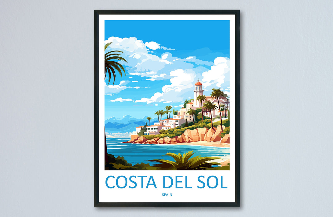 Costa Del Sol Travel Print Wall Art Costa Del Sol Wall Hanging Home Décor Costa Del Sol Gift Art Lovers Spain Art Lover Gift Art Print
