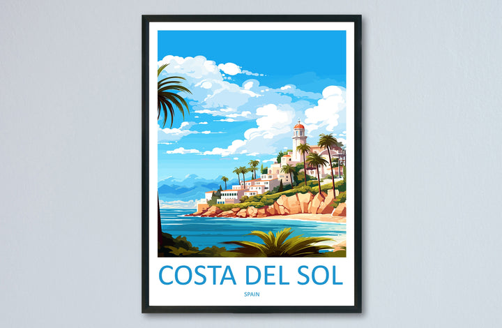 Costa Del Sol Travel Print Wall Art Costa Del Sol Wall Hanging Home Décor Costa Del Sol Gift Art Lovers Spain Art Lover Gift Art Print