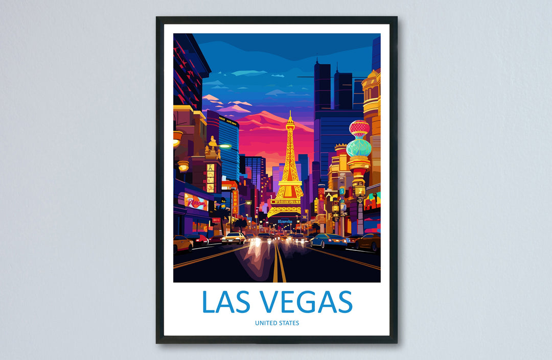 Las Vegas Travel Print Wall Art Las Vegas Wall Hanging Home Décor Las Vegas Gift Art Lovers Nevada Art Lover Gift Las Vegas Wall Décor
