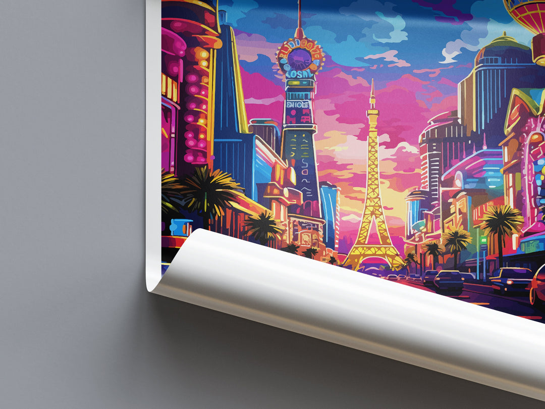 Las Vegas Travel Print Wall Art Las Vegas Wall Hanging Home Décor Las Vegas Gift Art Lovers Nevada Art Lover Gift Las Vegas Wall Décor